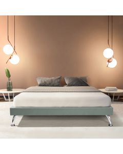 Estrutura para Cama Base Japonesa 140cm em Veludo Cinza