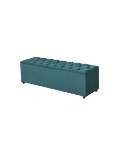 Recamier Baú Liverpool 85cm Veludo Azul