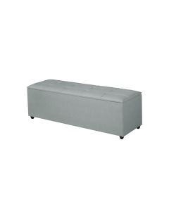 Recamier Baú Madrid 85cm Linho Cinza